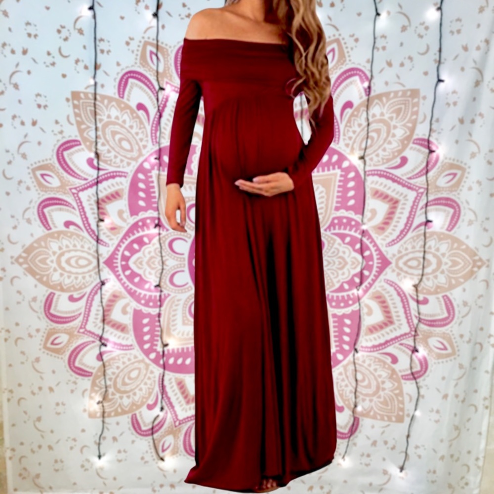 Maternity Dress in Burgundy Red NWOT